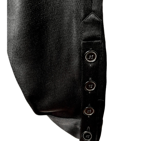 NWT! Nili Lotan 8 Slouchy Silky Bertina Pants $395 Pockets Ankle Buttons Black - Picture 9 of 9